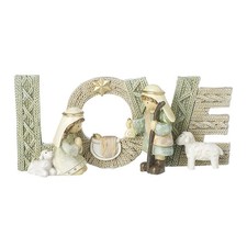 Love Nativity Scene Resin Knitted Effect Christmas Gift