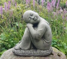 STONE GARDEN LARGE SLEEPING ZEN MONK BUDDHA BUDDAH STATUE SERENE ORNAMENT🙏