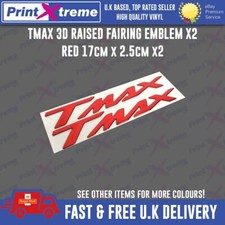 TMAX SIDE Fairing Badge EMBLEM Sticker raised 3D PLASTIC GEL LOGO 500 560 RED