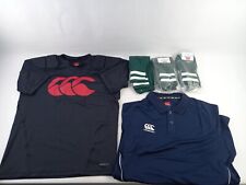 Cantebury Men's Padded T-Shirt, Polo And Knee High Socks Size L + 7-11 New F2