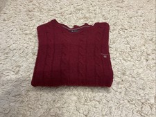 Gant Men’s Cable Knit Jumper Colour Wine Size Large