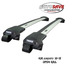 Thule WingBar Edge Silver Roof Bars Kia Sorento 10-15 Open Rails Aluminium Aero