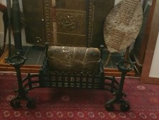 Art Deco iron fire basket with