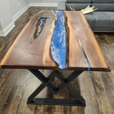 Blue Epoxy River Table