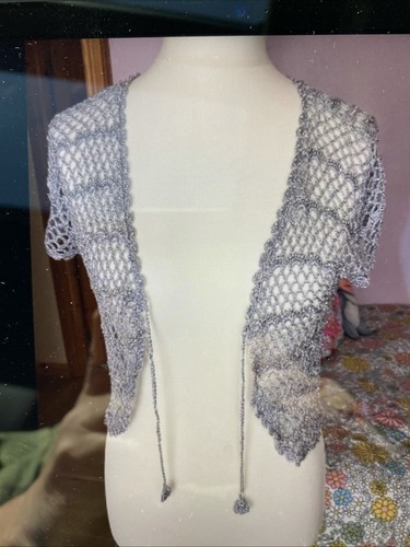 Silver shrug with beaded - silver,