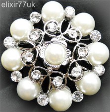 NEW CRYSTAL SILVER BROOCH PINS