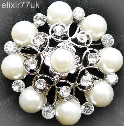 New crystal silver brooch - crystal, pins