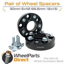 Bolt-On Wheel Spacers (2) 5x112 66.6 30mm for Mercedes E55 AMG [W210] 98-02