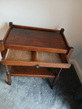 Oak Barley Twist Serving Trolly