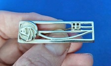 Carrick Jewellery Scottish Silver Rennie Mackintosh Rose Rectangular Brooch CJL