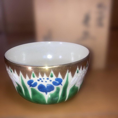 Kutani katsuyama tea bowl - katsuyama,