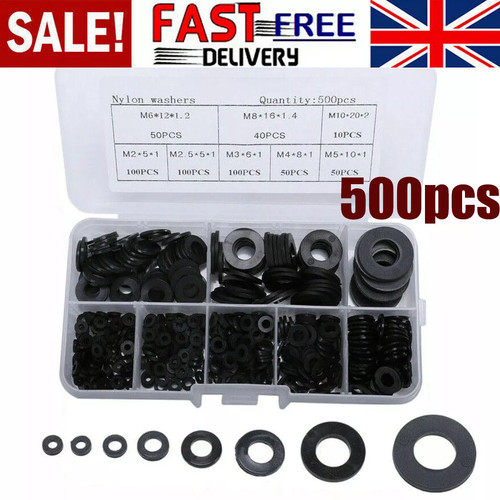 500pcs flat washers nylon - 500pcs,