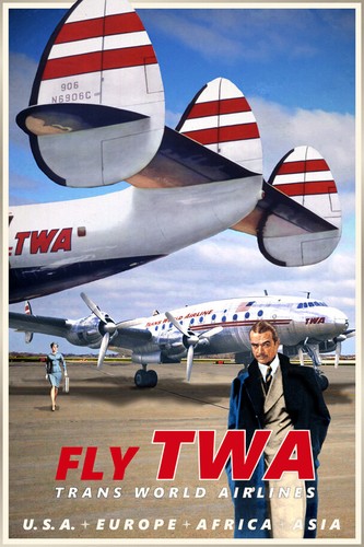 Twa howard hughes poster - twa,
