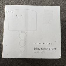 1 Laura Ashley Selby Wall Lights Polished Nickel Glass Brand New RRP £146