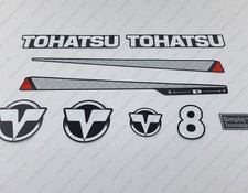 Tohatsu 8HP Two Stroke Outboard Engine Decals Sticker Set reproduction 8 HP
