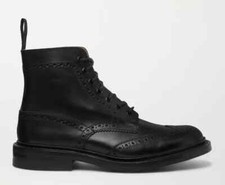 TRICKERS Stow, Full-Grain Leather Black Brogue Boots, UK:7, EU:41, RRP:595! BNWB
