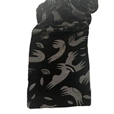 Georgina von Etzdorf Velvet Burnout Rectangle Scarf Black Silk Pile for Liberty