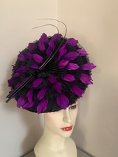 Galway races hat/summer wedding hat/garden party hat/milliners hat/purple hat