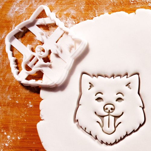 Samoyed face cookie - samoyed, cutter