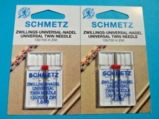 Schmetz Twin Needle Flat Piston 1,6 - 4.0 MM Thickness 80 for Sewing Machines