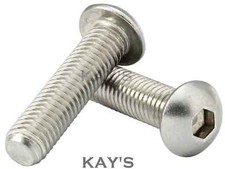 UNC BUTTON HEAD SCREWS A2 STAINLESS STEEL ALLEN SOCKET BOLT 6 8 10 1/4 5/16 3/8"