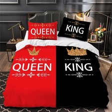 Mr.Mrs. King Queen Love Bedding Set Duvet Cover Pillowcase Wedding Holiday Gift