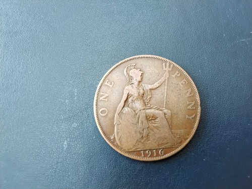 British one penny coin - a,