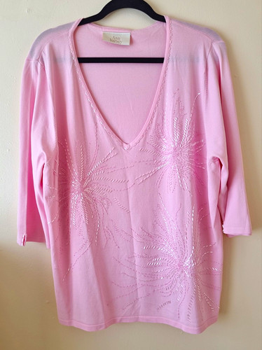 Ann harvey pink floral - floral, beaded