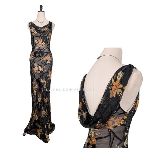 Vintage silk maxi dress - dress, prom