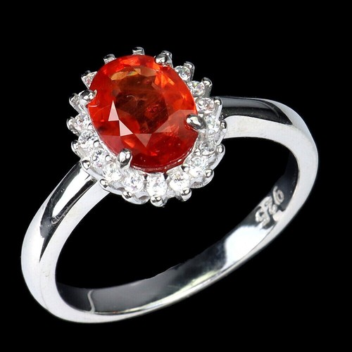 Silver ring padparadscha - silver,