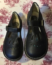 Red or Dead Jade Navy Blue Leather Mary Jane T Bar Y2K Shoes Size EU 39 U.K. 6