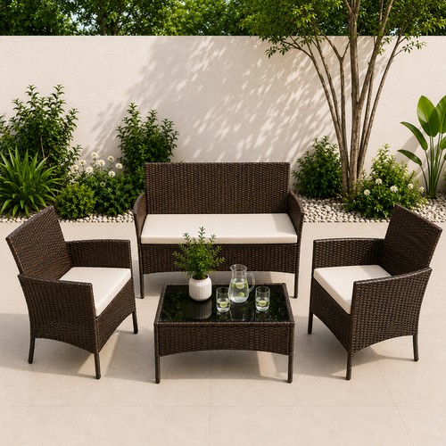 4seater rattan garden sofa set - rattan,