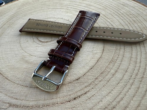 Brown leather watch strap for - watch,