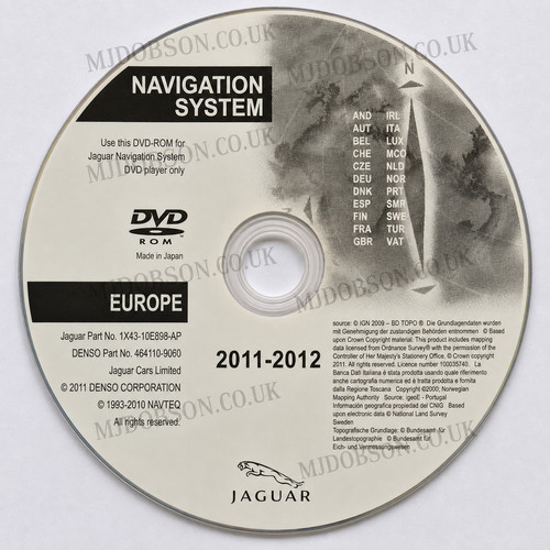 Jaguar type sat nav map - jaguar,