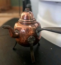 Antique Norwegian handmade copper and wrought iron coffee pot