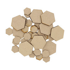 Wooden hexagon MDF Craft Shape Blank Decoration Embellishments Laser Cut