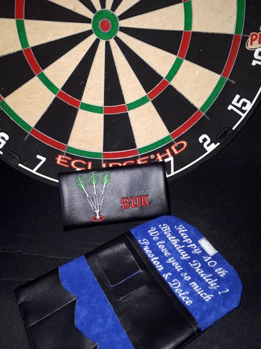 Personalised embroidered darts - embroidered,