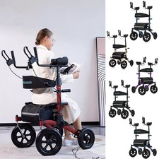 Deluxe ELENKER Rollator Walker Walking Mobility Medical Aid For Senior Stand up