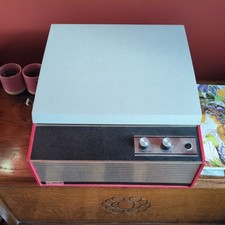 Red Phillips GF819 Vintage Auto-Changer Record Player. Needs attention 