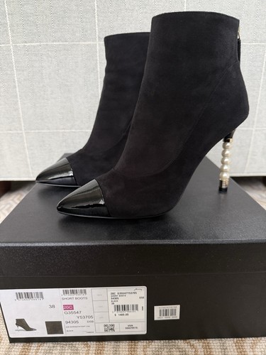 Chanel black kid - suede, patent