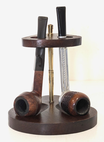 Vintage wooden pipe stand - vintage, 2