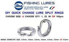 DIY ILBA QUICK CHANGE LURE SPLIT RINGS FOR SPINNER BAITS MEPPS FLYING C's ONDEX