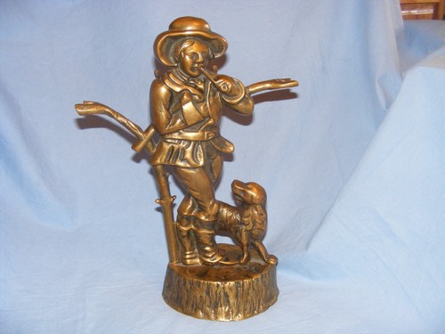 Vintage brass fire - brass, side