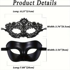 Black Lace Masquerade Mask Set