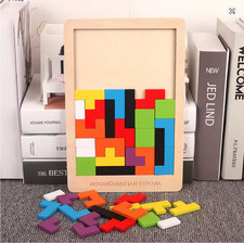 Wooden Puzzle Set Early Learning Logic Thinking Square  Puzzle Toy for Kids Gift