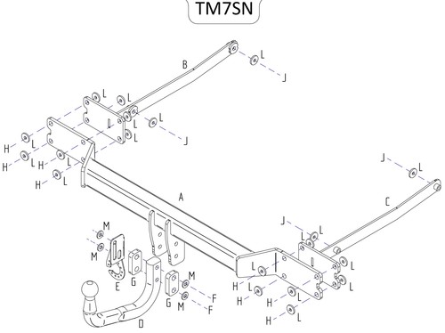 Towtrust swan neck towbar - neck,