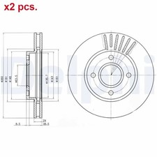X2 PCS FRONT BRAKE DISC ROTORS