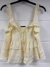 ZARA YELLOW TIE FRONT FRILL