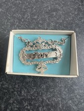 Vintage Silver Metal Florantal Decanter Label For Port Bottle or Decanter Boxed