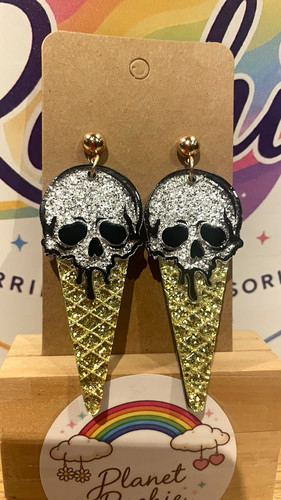 Large glitter skull ice cream - skull,